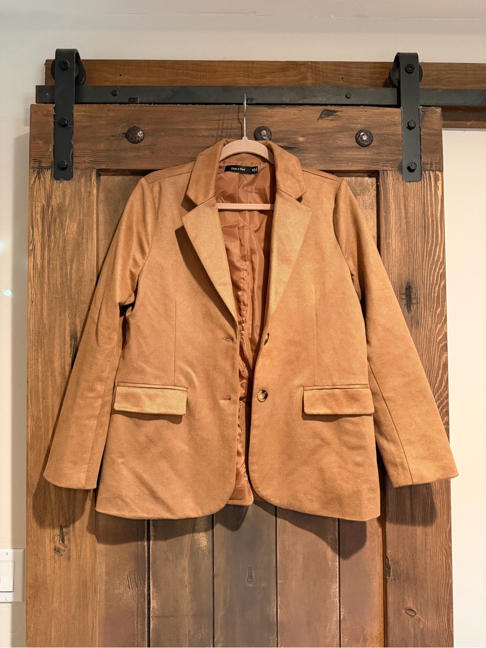 Doe & Rae Camel/Tan Single-Button Blazer